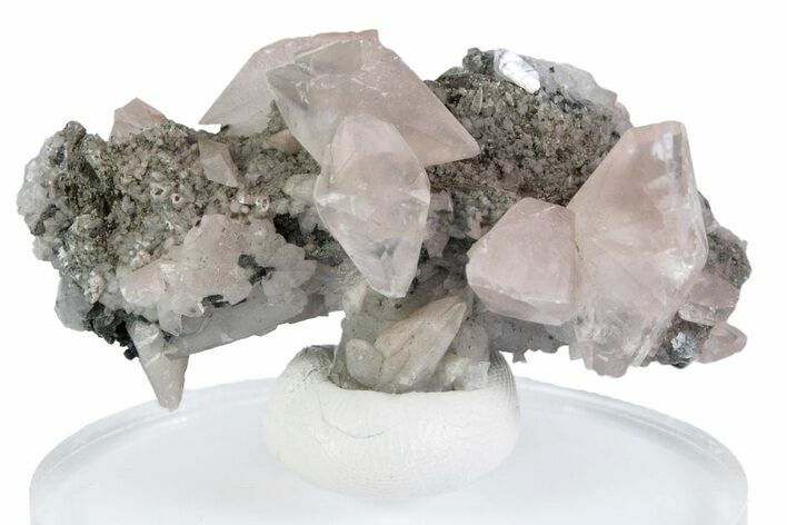 Light Pink Scalenohedral Calcite Crystal Cluster - Mexico #377356